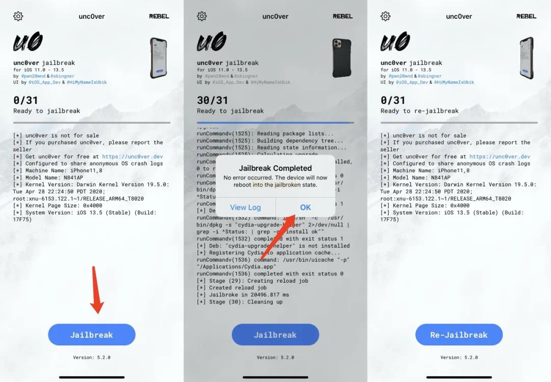 unc0ver 新增 iOS 13.5.5 Beta 越狱，目前可降级！