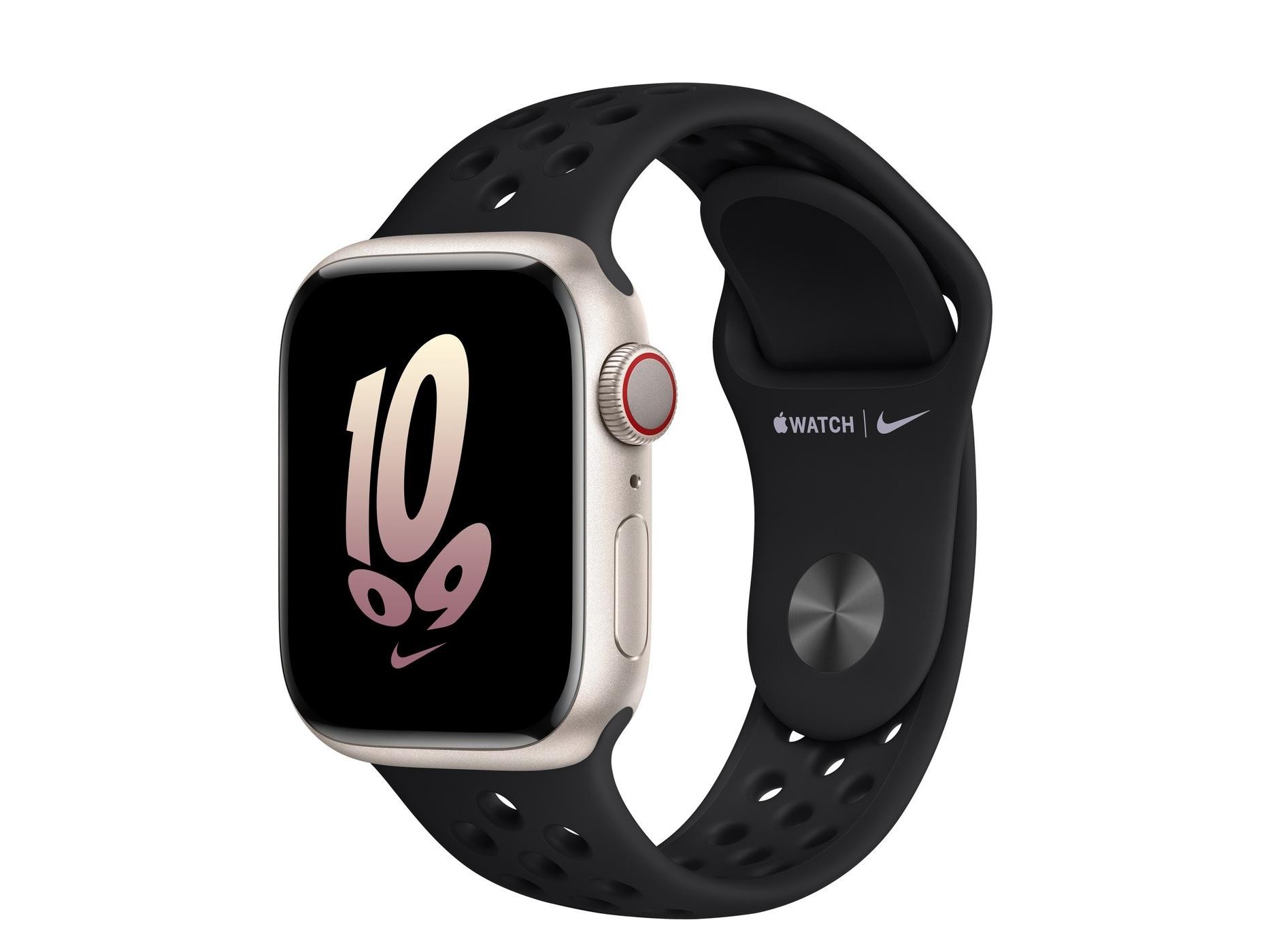 Apple（苹果）Watch Series 8星光色铝金属表壳Nike运动表带 黑配黑色 GPS+蜂窝网络 41mm