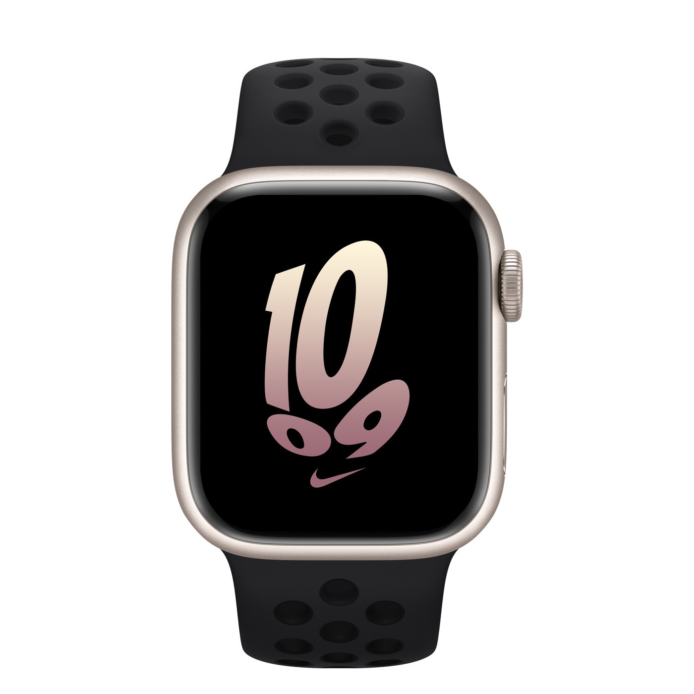 Apple（苹果）Watch Series 8星光色铝金属表壳Nike运动表带 黑配黑色 GPS版 41mm