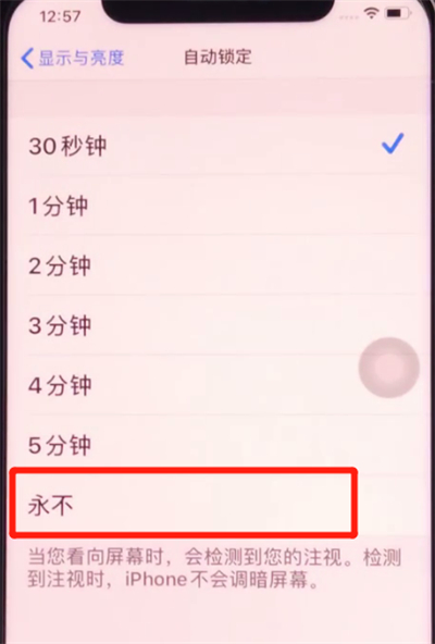 iphone11中保持手机屏幕常亮的方法步骤截图