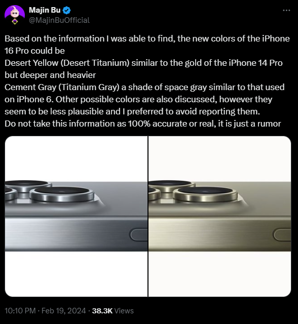 iPhone 16 Pro 新配色出炉，科技以换皮为主